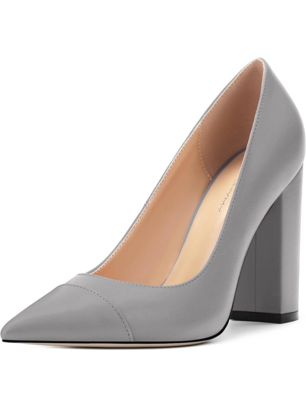 Women's Grey Matte Pointed Toe High Heels Slip On Pumps Street Banquet Shoes